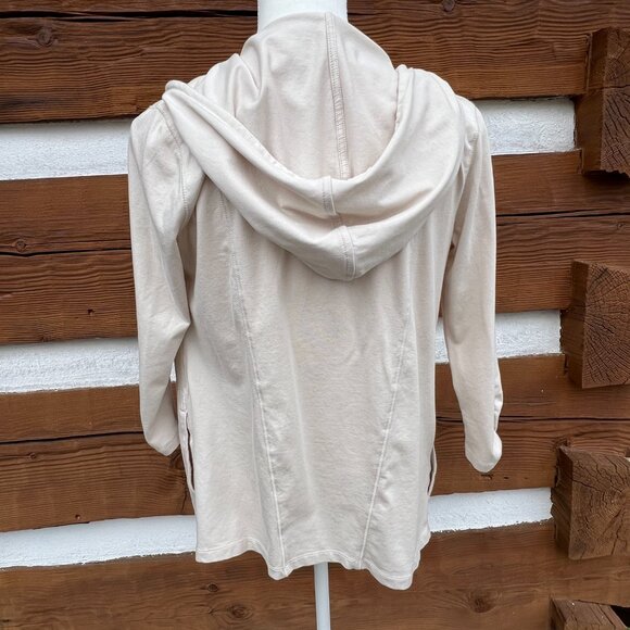 CHICO’S Zenergry Open Front Hoodie. Cardigan, Jacket. Tan, Sz: 0, US 4, Small S - Picture 4 of 9